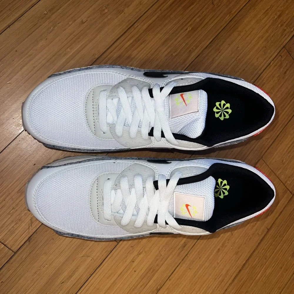 New Nike Air Max 90 SE "Swoosh Fiber" White Black Sesame DV3335-100 Men's 10 - Picture 5 of 10